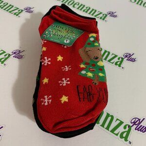 Ugly Christmas Socks Merry And Bright No Show 6 Pack Dog Puppy Shoe Size 4-10
